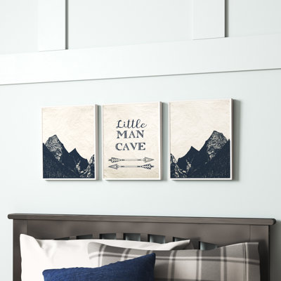 Indie Man Cave, ensemble de 3 flèches et montagnes, impression sur papier