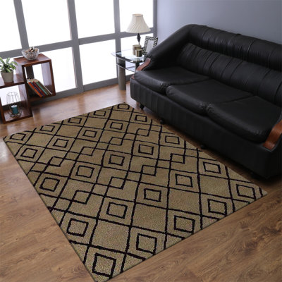 Tapis rectangulaires en laine touffetés à la main Esmeralda