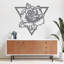 Décoration murale triangulaire avec rose - ACM-1901564441-1901564440