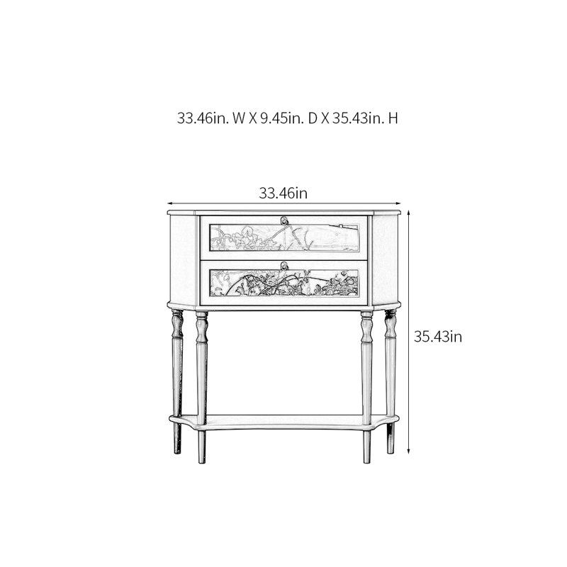Retro Multifunctional Console Table