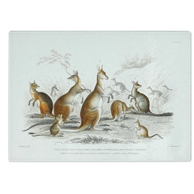 Glass Kangaroos by Oliver Goldsmith Chopping Board