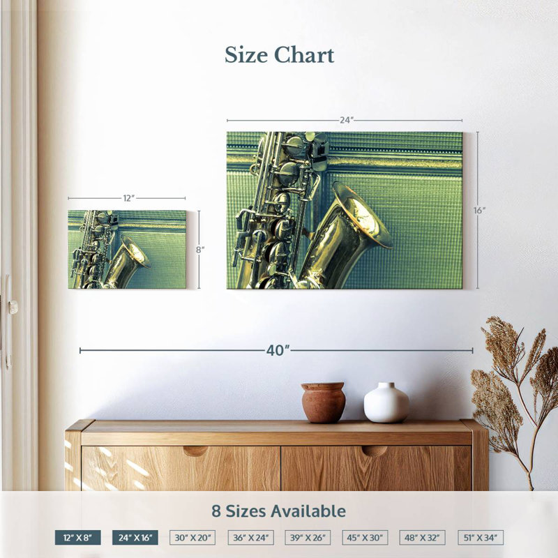 Saxophone Abarca, H 16 po x l 24 po