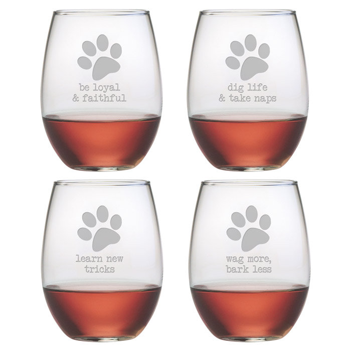 Castille 4 pièces 21 oz. Ensemble de verres à vin sans pied en cristal, Transparent