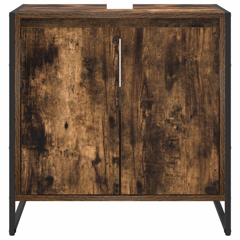 Freestanding Under Sink Cabinet, Smoke Oak