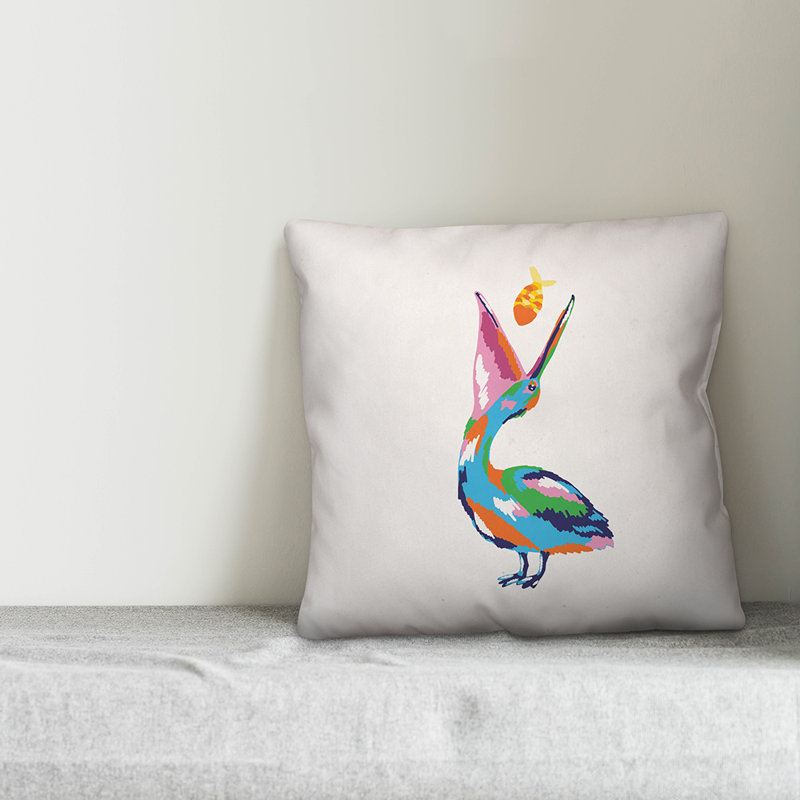 Housse de coussin carrée pelican, 16 po x 1 po, Polyester / Bourre en polyester
