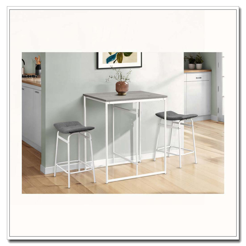 Barstool, Counter Height, Set Of 2,, White