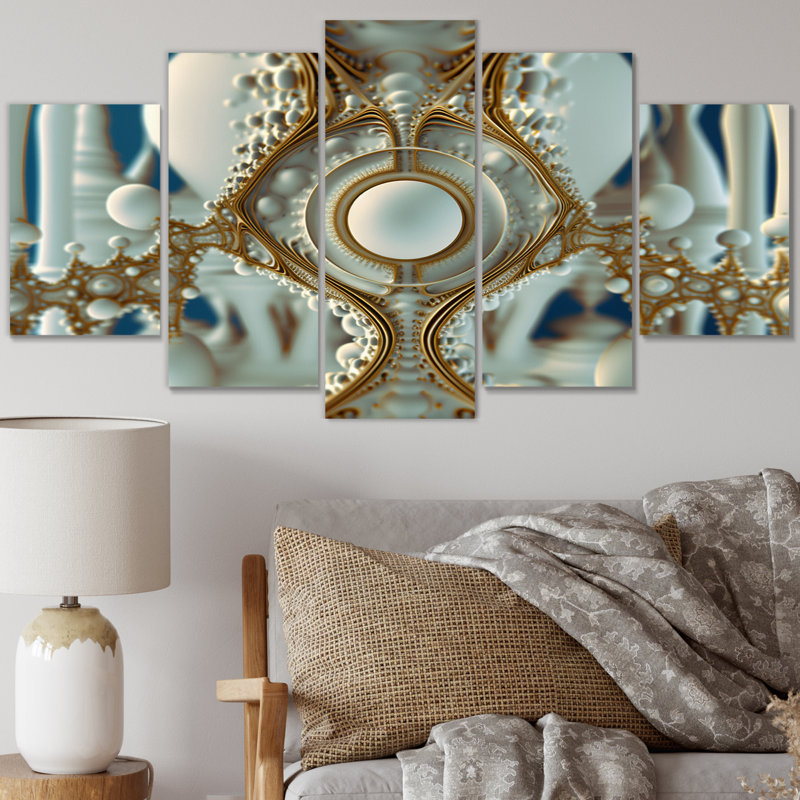 Fractal Futuristic Architecture VII - Fractals, reproduction sur toile - 5 panneaux