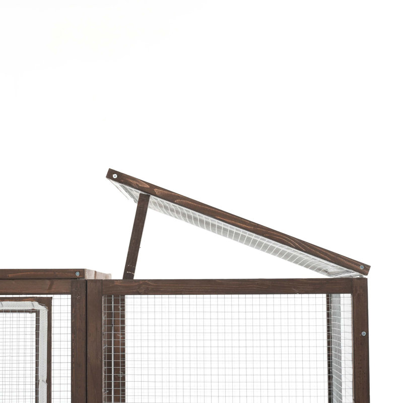 Elevated Fir Wood Chicken Coop with Secure Run and Nesting Box for Backyard Poultry