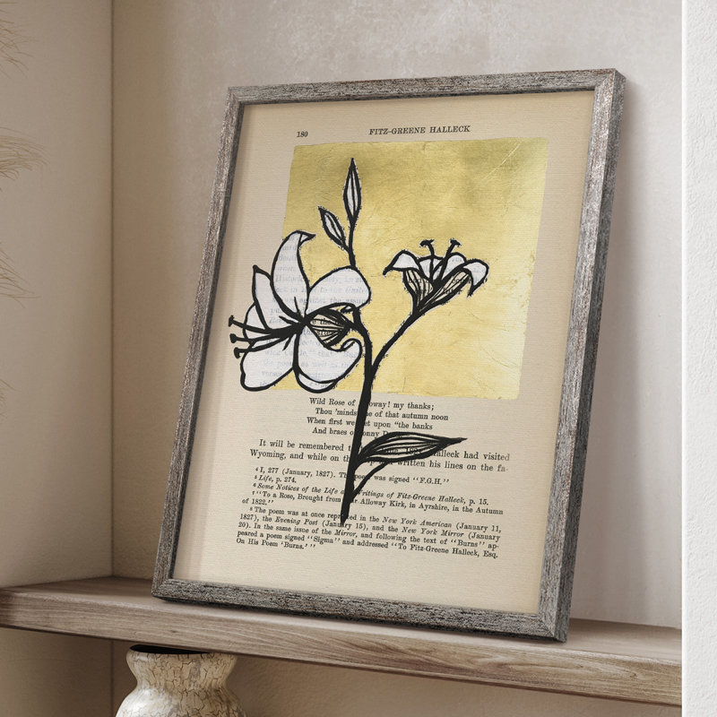 Floral Diary IV, reproduction encadrée - bois massif, H 21 po x l 17 po