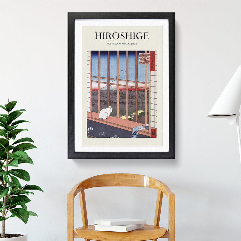 Cat at the Window by Utagawa Hiroshige - Picture Frame Art Prints, Black, 65cm H x 48cm W x 2cm D