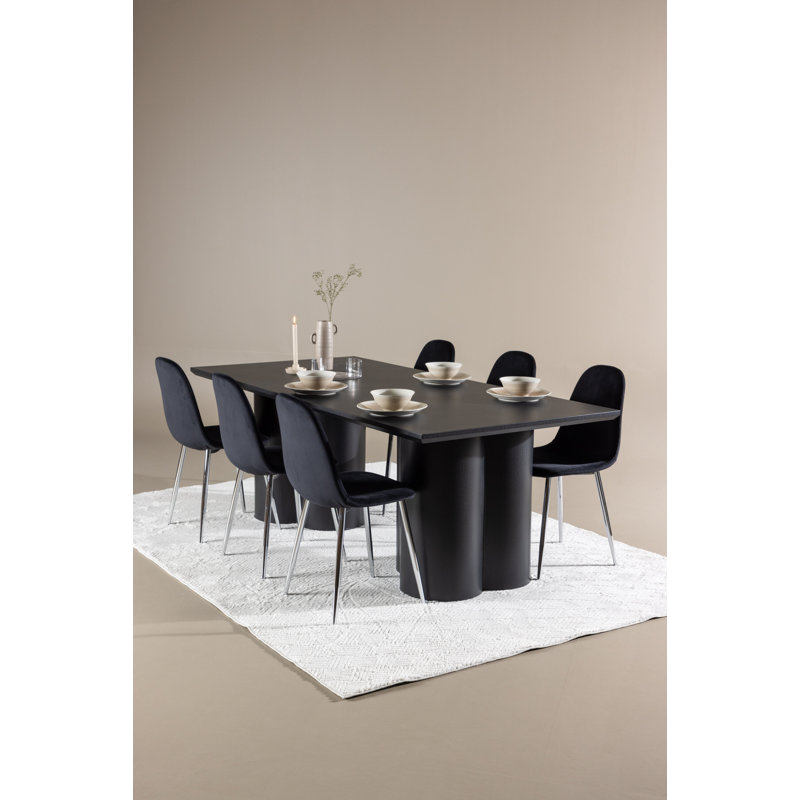 Darious 6 - Person Dining Set, Black