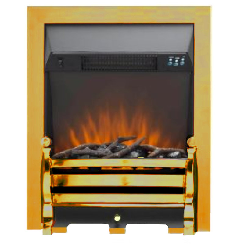 Finbar Belfry Heating 48 cm W Electric Fireplace Insert with 4000 BTU, Brass