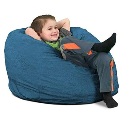  | Fauteuil à billes pour enfant 3 pi | Rembourrage en mousse - housse amovible lavable, suède nuage