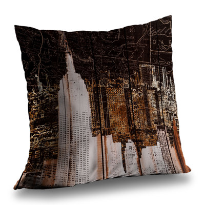 Empire City of New York - Building Bedroom – Throw Pillow Cover Only, Double-Sided Print, Insert Not Included