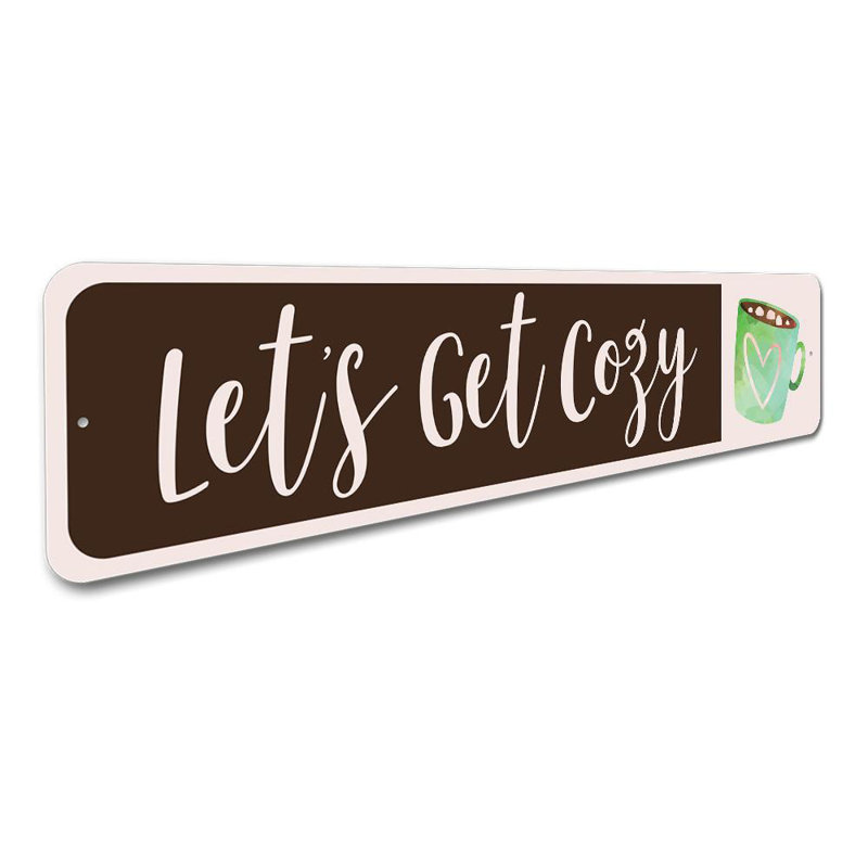 Plaque en aluminium Cozy Coffee, H 6 po x l 24 po x P 0,06 po