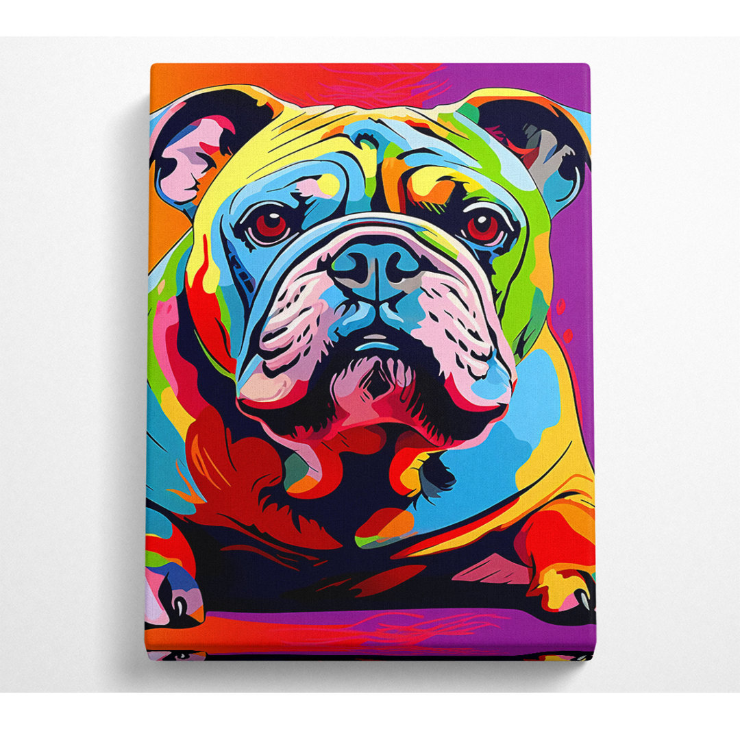 Pop Art Bulldogge - Kunstdrucke auf Leinwand