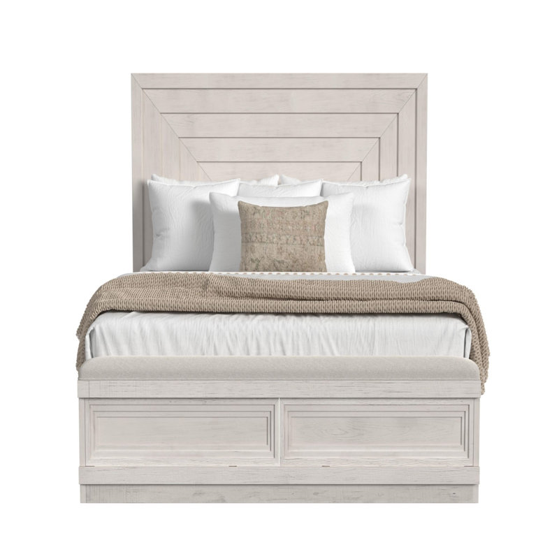 Lit avec rangement Wealdstone en blanc antique, Grand lit