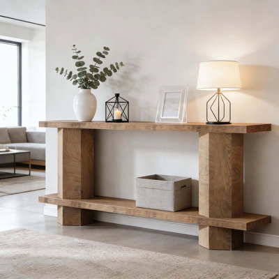 Table d'appoint à 2 niveaux avec pieds hexagonaux uniques