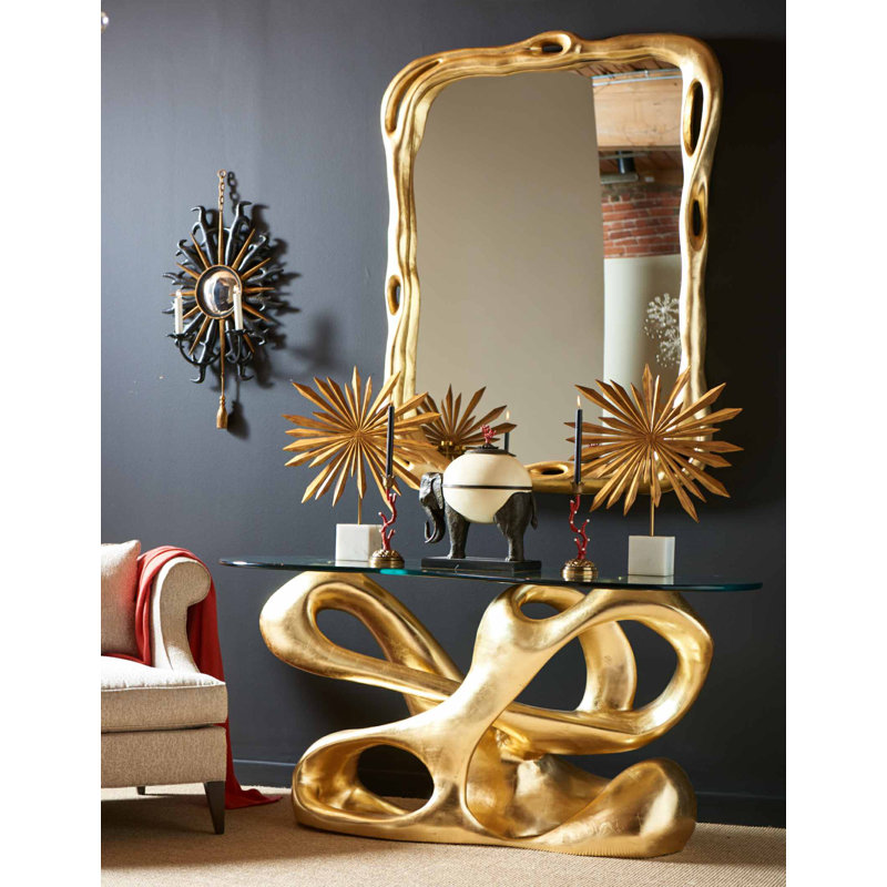 Biomorphic 60'' W Glass Console Table