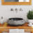 Bathroom Basin, Naturally Varied Shape and Color Tone, Black, 15.7''x4.7'', Marble Round-72962689