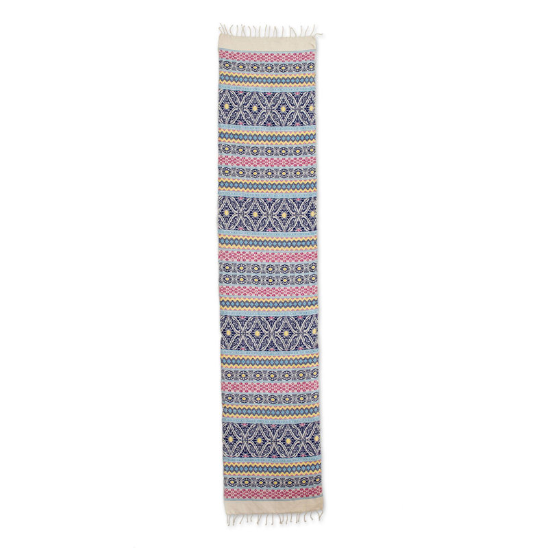 Geometric Cotton Blend Table Runner