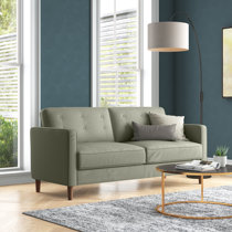 ZINUS Benton Sofa Couch, Mid-Century, Easy, Tool-Free Assembly, Grid  Tufted Cushions, Tapered Legs, Sofa-in-a-Box