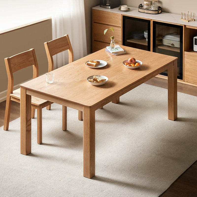 Burlywood Rectangular Solid Wood Dining Table, 29.92"H×55.12"L×31.50"W