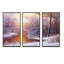 «Christmas Forest With River and Trees II», reproduction de cadre flottant sur toile 3 pièces-32244364-32244365