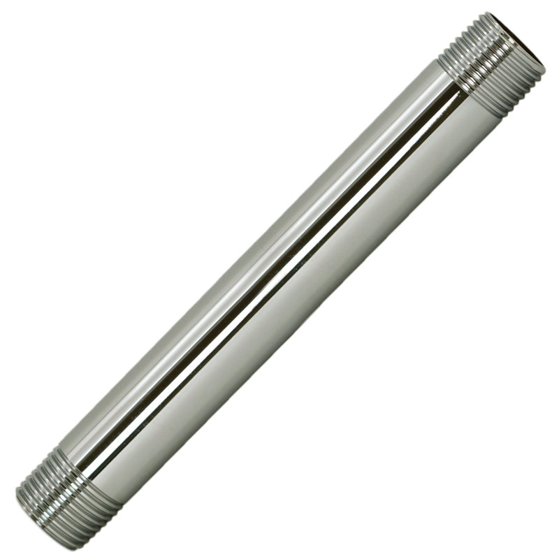 Embout de tuyau en laiton ½ po x 6 po IPS, Nickel poli