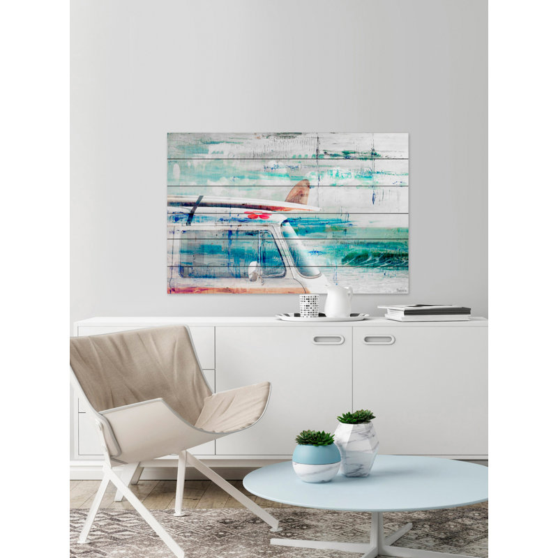 Blytheville Beach Trip par Parvez Taj - impression sur bois sans cadre, H 12 po x l 18 po x P 1,5 po