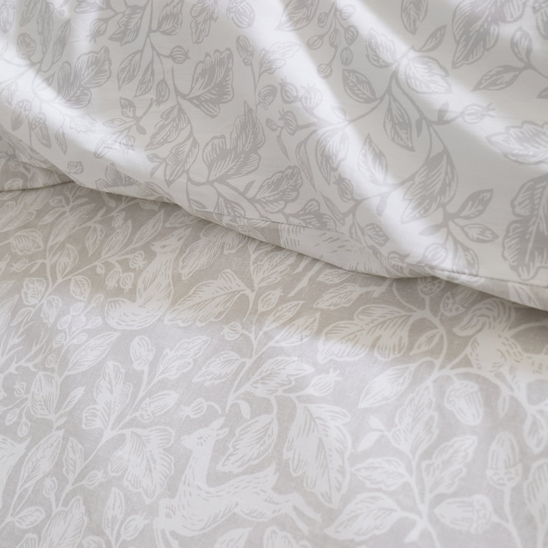 Woodland 200 Thread Count Cotton Reversible Duvet Cover Set, Single Duvet Cover + 1 Standard Pillowcase