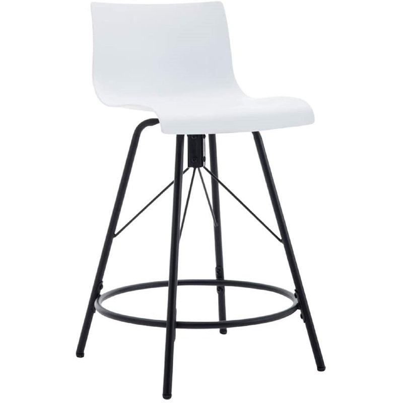 White Swivel Saddle Style Metal Counter Stools, Set of 4