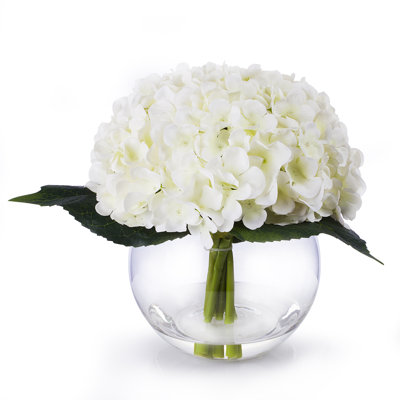 Silk Hydrangea Arrangement in Vase