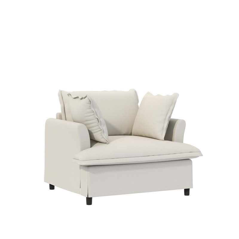 Module de canapé simple surdimensionné de 37 po pour canapé modulaire modulaire, fauteuil à assise large en chenille avec coussins, canapé-lit moderne et confortable rembourré pour salon, appartement, chambre à coucher, 2 couleurs
