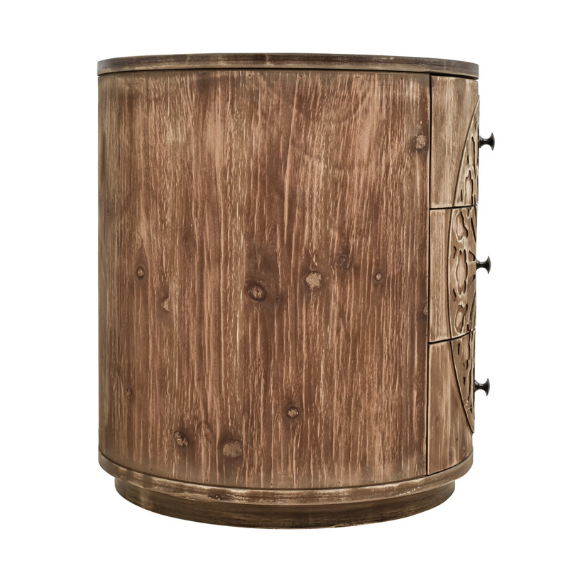 Cylindrical 3-drawer Accent Chest Set