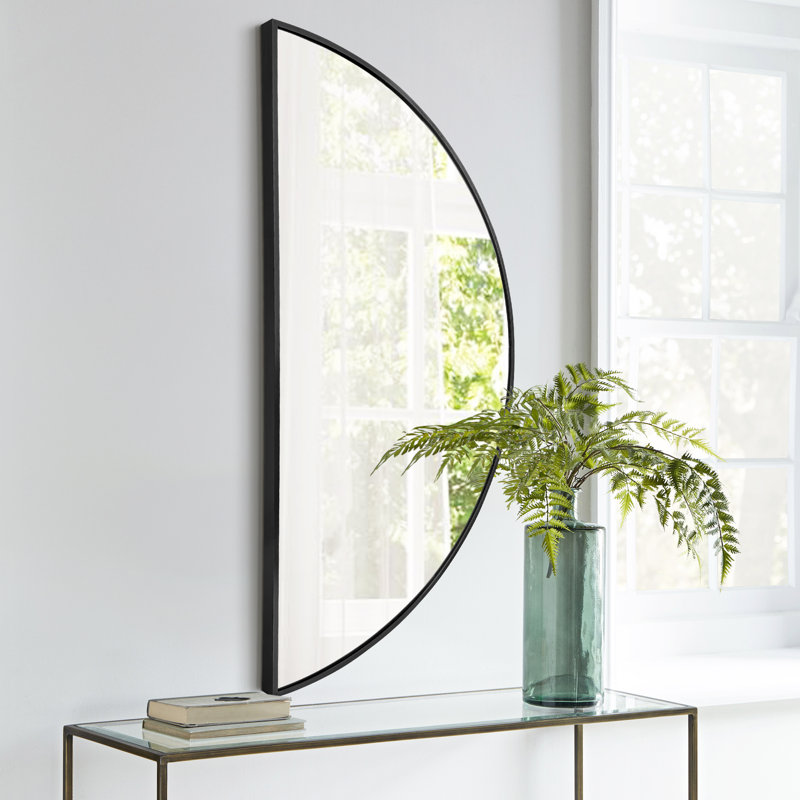 Metal Wall Mirror, Black, 20" x 40"