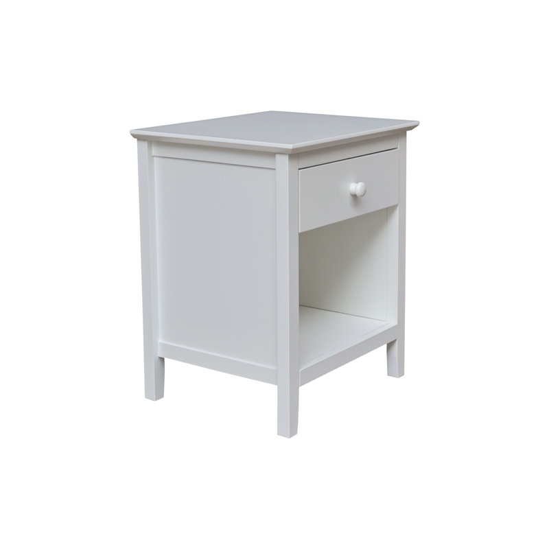 Calumet Heimann Solid Wood 1 Drawer Nightstand, White