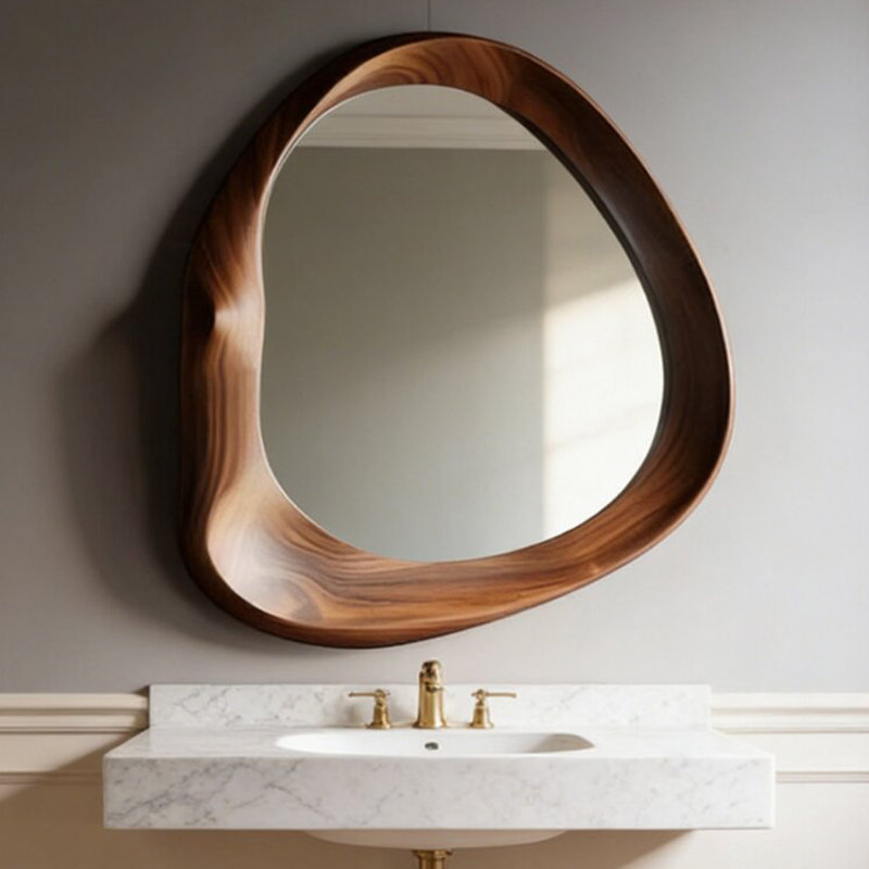 Miroir mural en bois aggloméré Free Form, 31.50"H×23.62"L×1.97"W
