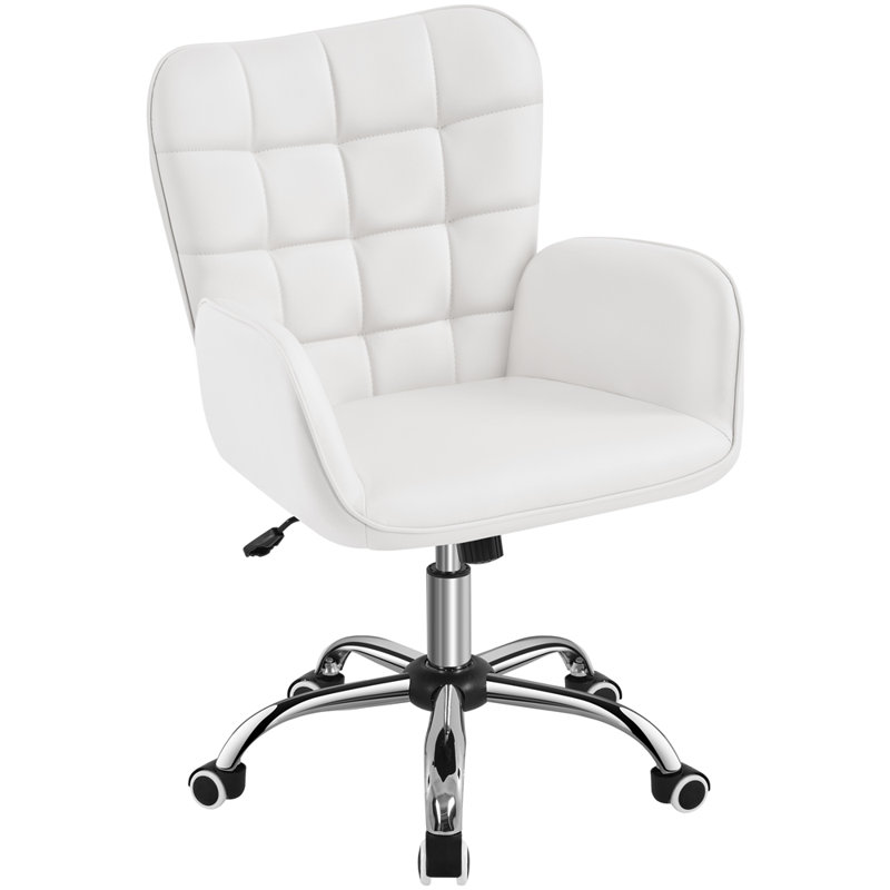 Modern Mid-back Office Chair, White