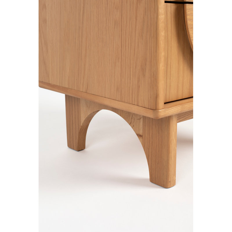 Groove 2 - Drawer Solid Wood Nightstand, Natural