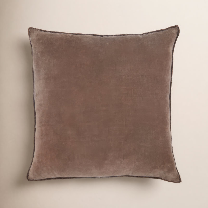 Kam Fringed Cotton Reversible Throw Pillow, Polyester/Polyfill, Dark Brown