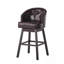 Tabouret de bar pivotant avec dossier capitonné et garniture cloutée