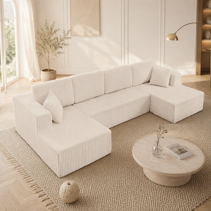 Modern Modular Sectional Sofa with Space-Efficient Design, No Assembly Required