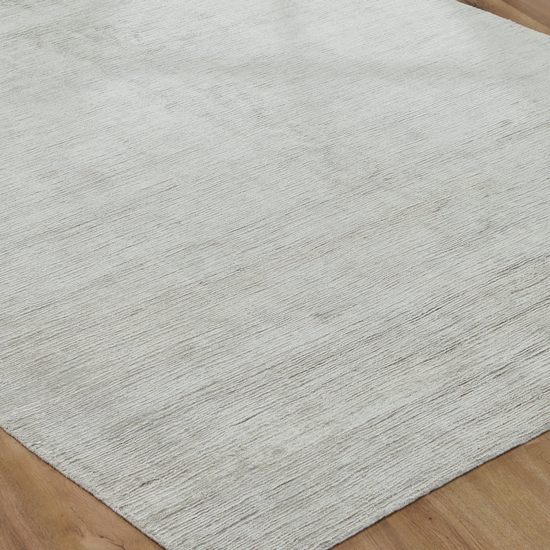 Lumiere Driftwood Natural Silk Hand Loomed Area Rug, Gray, Rectangle 2' x 3'