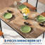 5-Piece Dining Table Set, Wood Kitchen Table with 4 Upholstered Chairs, Space-Saving Design, Faux Leather Cushions, Modern Rectangular Table-148515808