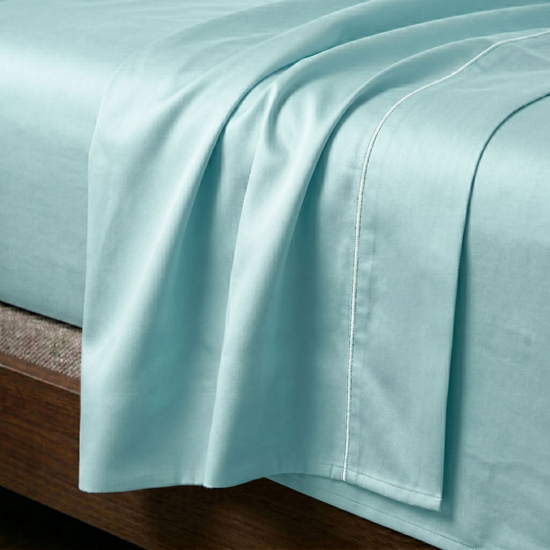 Ensemble de draps 100% coton de qualité supérieure à densité de tissage 300 fils Superior, Bleu clair
