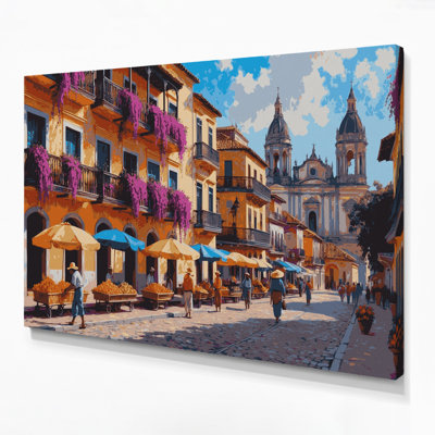 Cities Cartagena Colombia Brown Canvas Wall Art