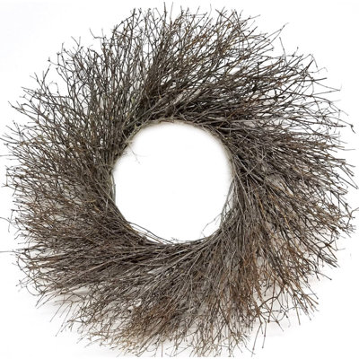 Dried Natural Quail Brush Twigs 22" Fall Wreath