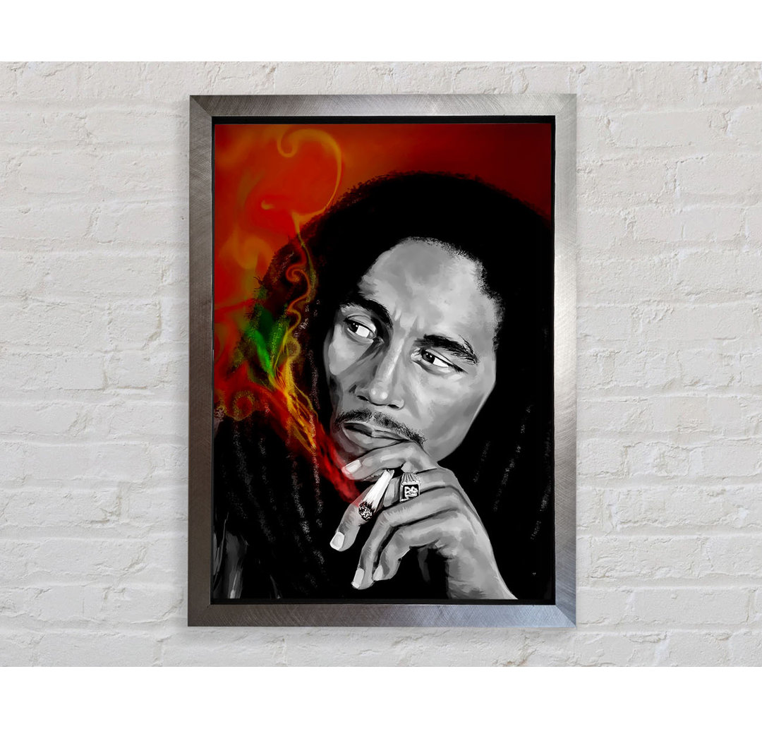 Bob Marley Smoke - Einzelner Bilderrahmen Kunstdrucke