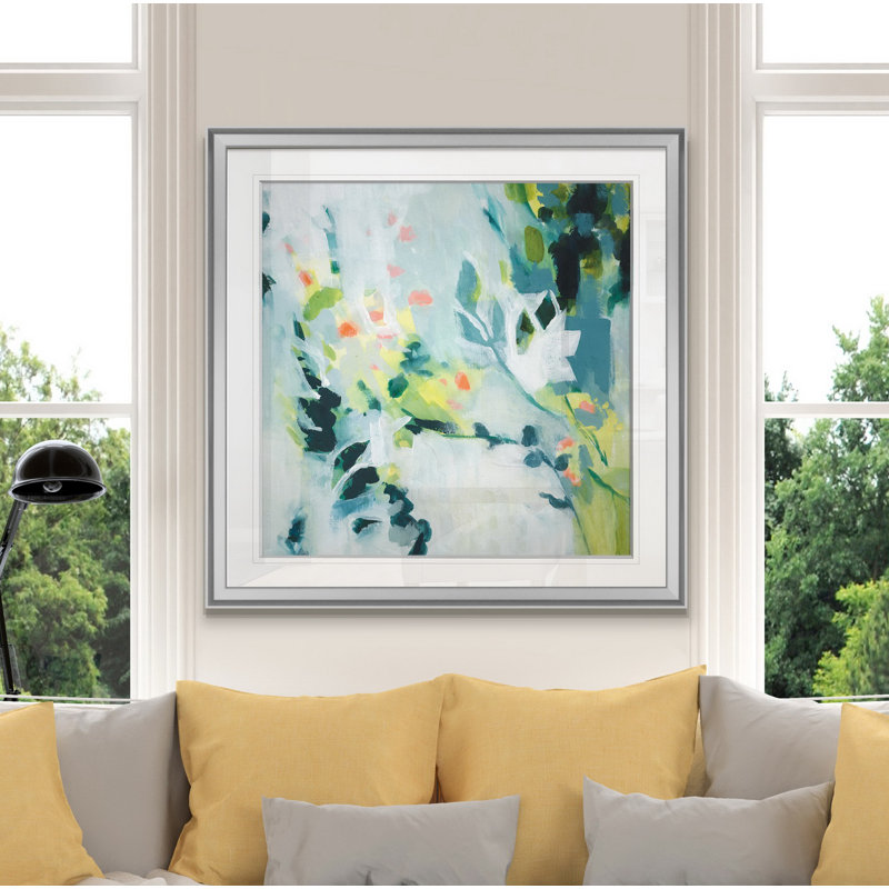 " Soft Spot I ", 16" H x 16" W x 1.5" D, Silver Framed